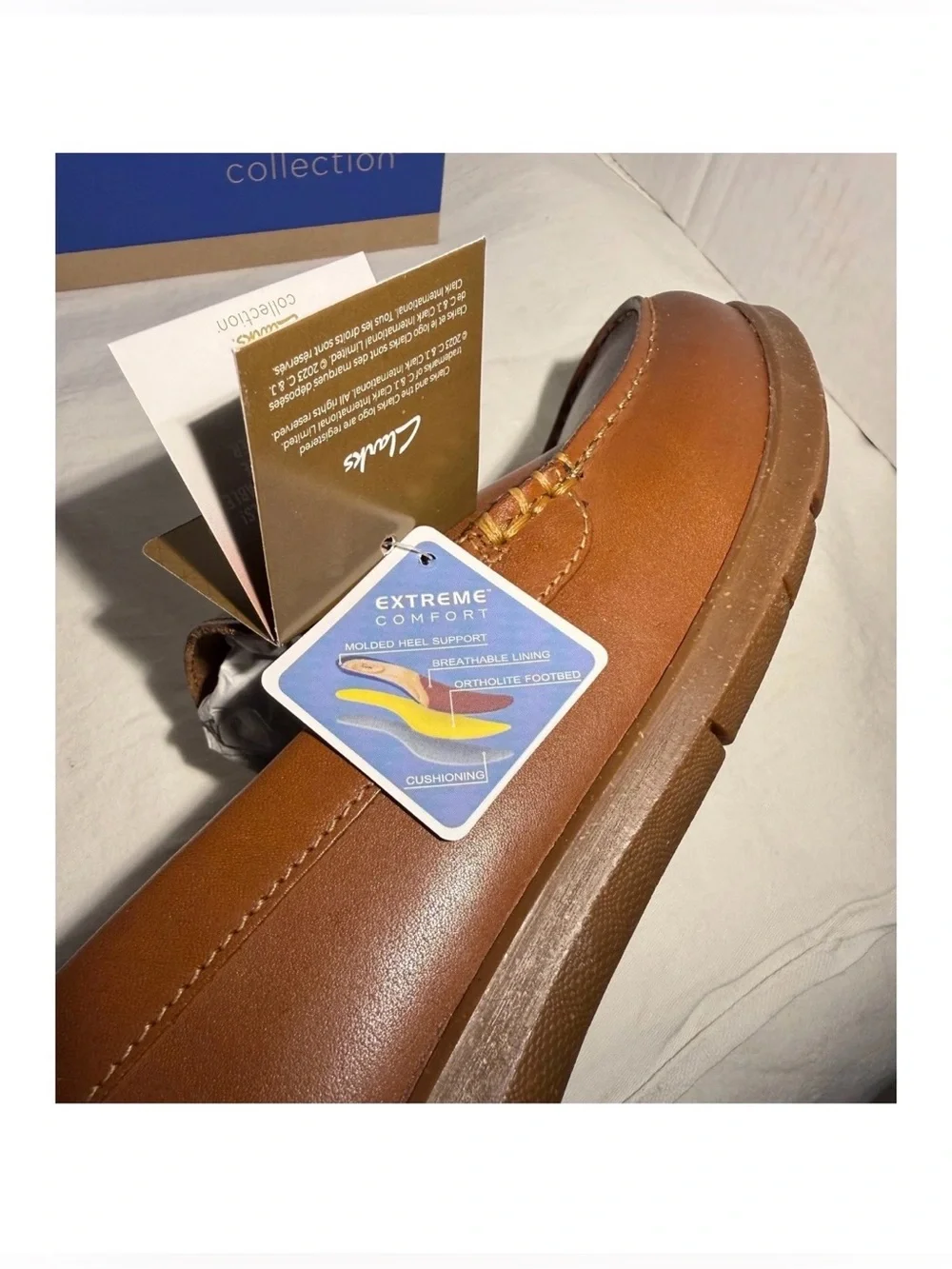 CLARKS Men’s Flexway Step tan  Leather Slip-On Shoes Size 8.5 M  261 81976 New